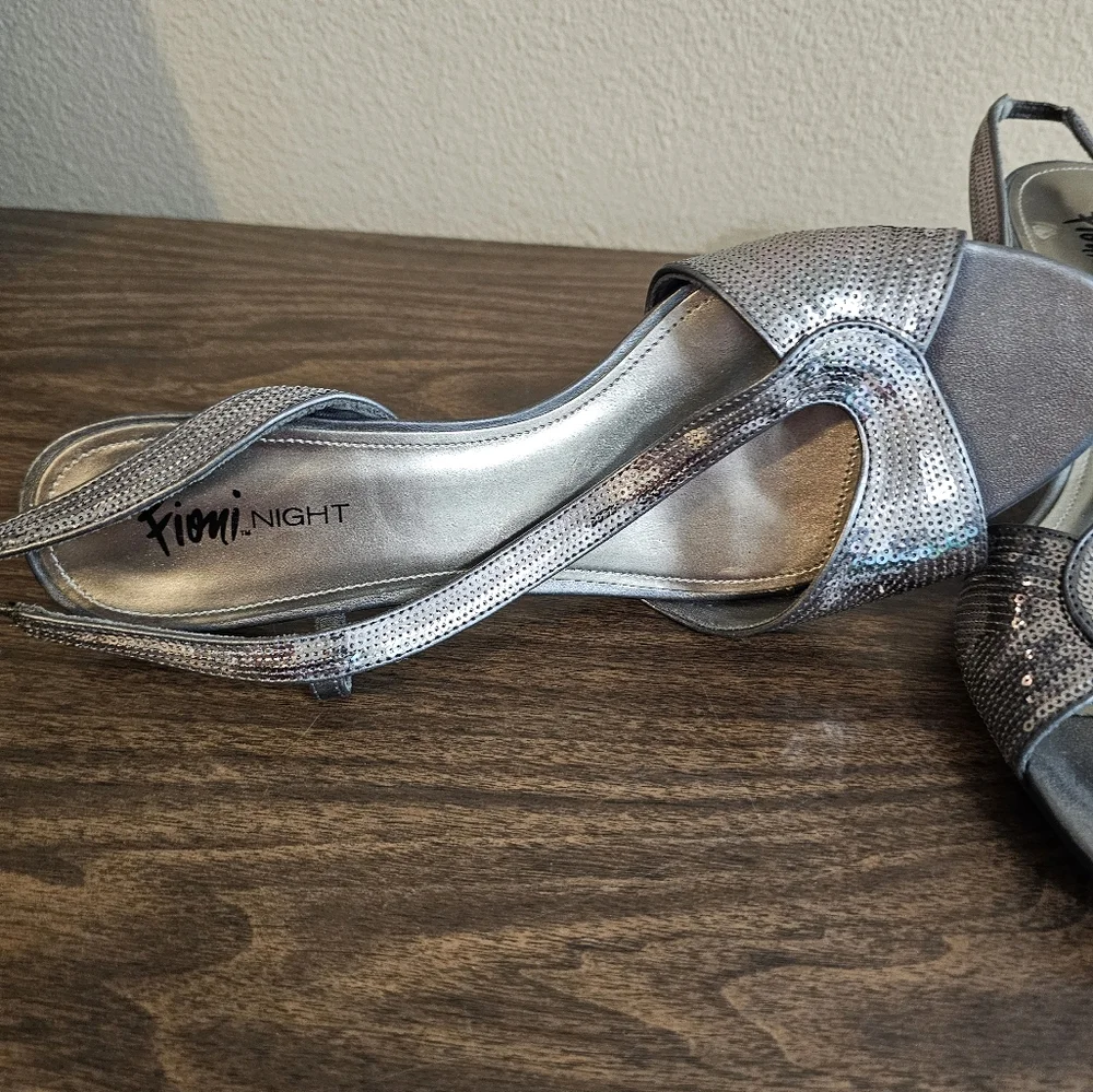 12M Fioni Night Gun Metal Sequin Heels